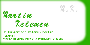 martin kelemen business card